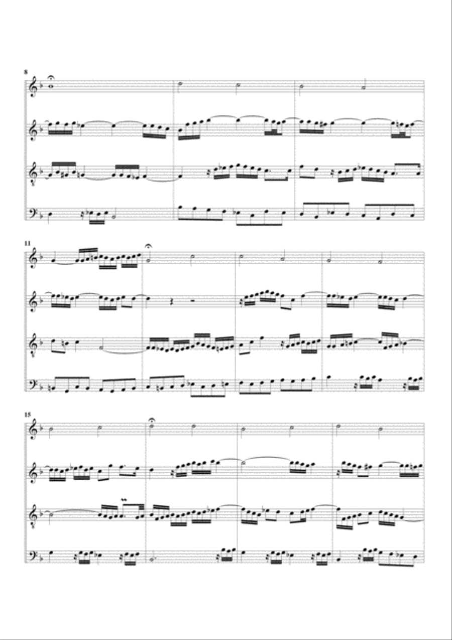Christ ist erstanden, BWV 627 from Orgelbuechlein (arrangement for 4 recorders) Recorder scores gallery preview page 6
