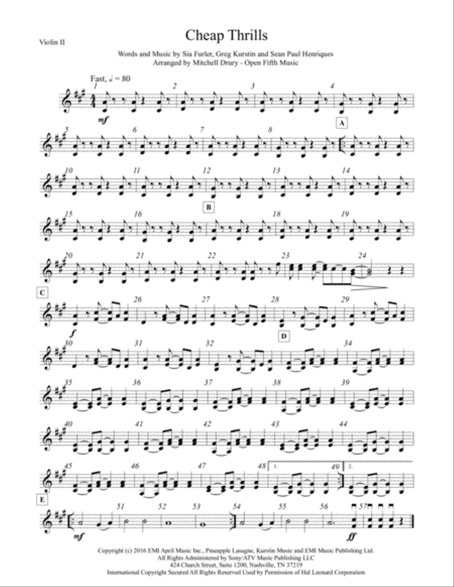 Cheap Thrills String Quartet scores gallery preview page 2