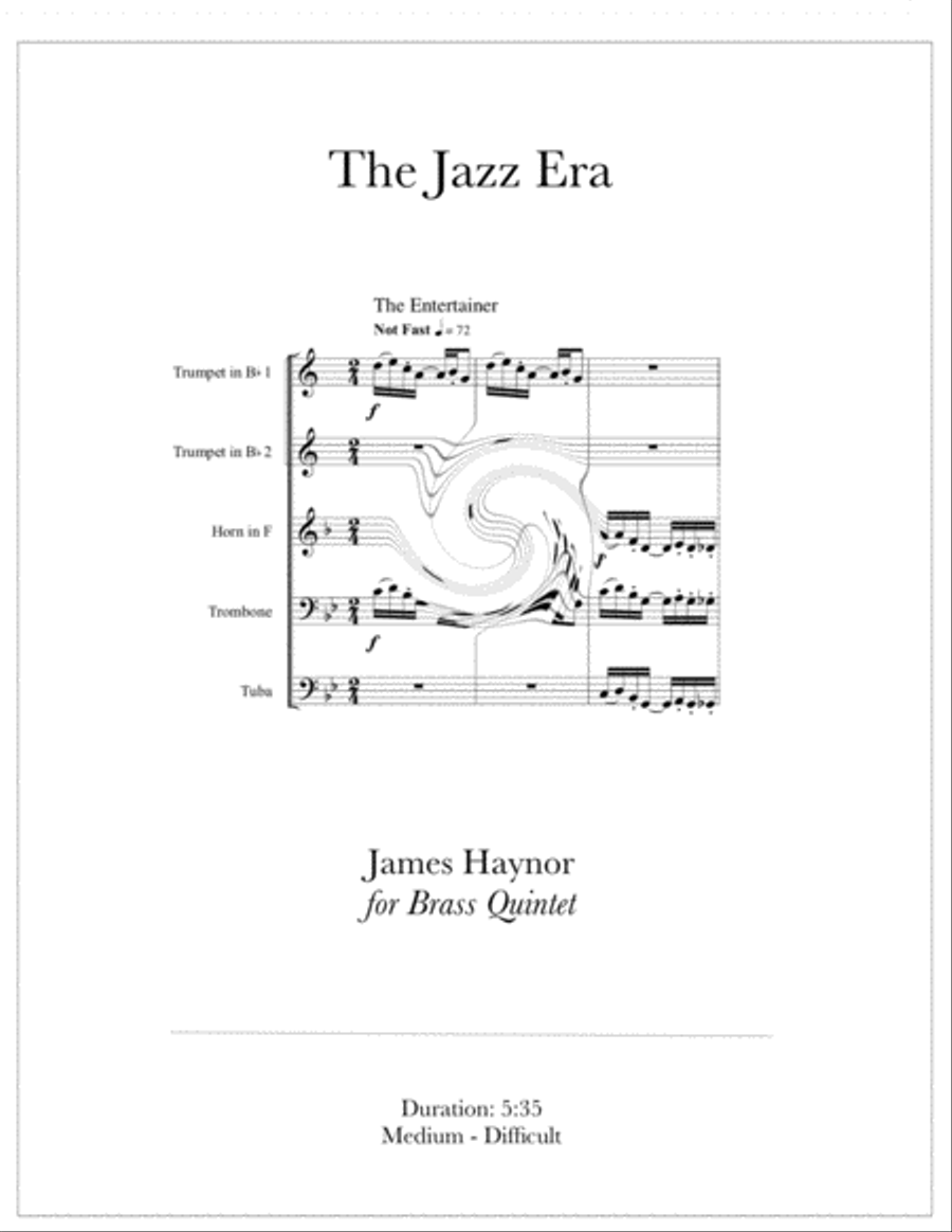 The Jazz Era for Brass Quintet Brass Quintet scores gallery preview page 1