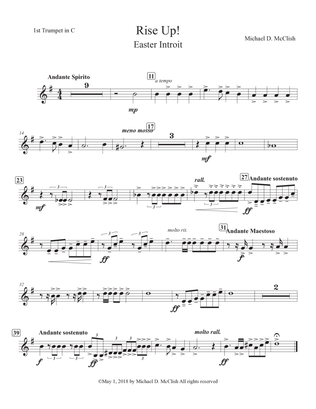Easter Introit(Rise Up) and Benediction(May The Road) Brass Quintet Parts