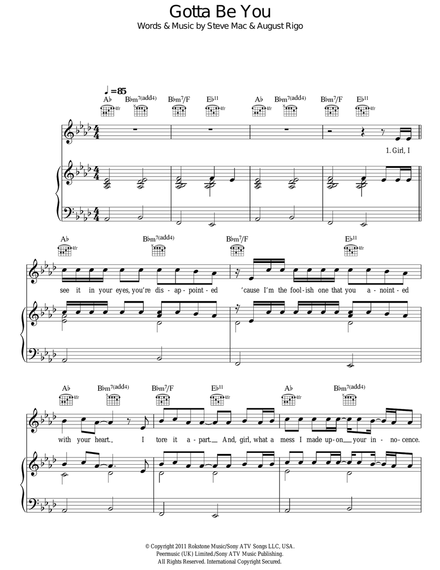 Gotta Be You Gotta Be You Acoustic Guitar scores gallery preview page 1