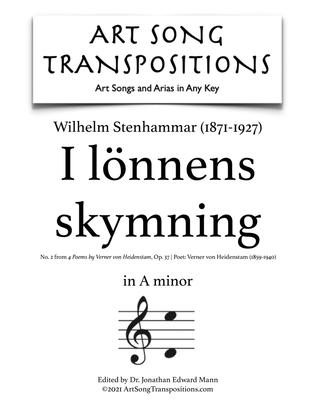 Book cover for STENHAMMAR: I lönnens skymning, Op. 37 no. 2 (transposed to A minor)