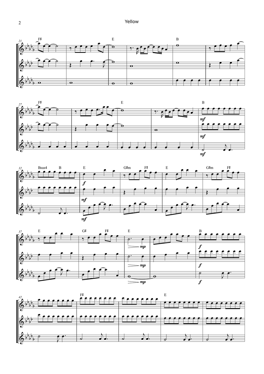 Yellow Woodwind Trio scores gallery preview page 2