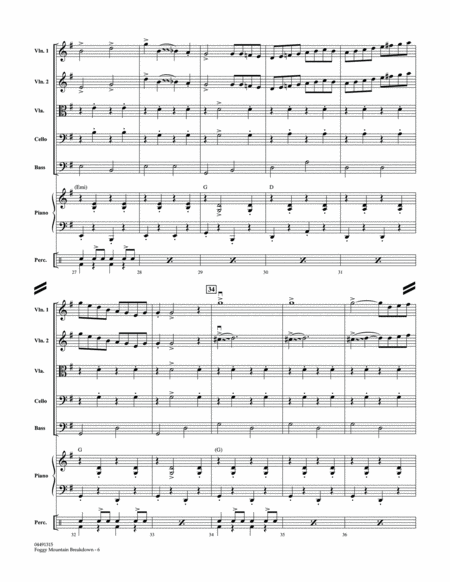 Foggy Mountain Breakdown - Conductor Score (Full Score)