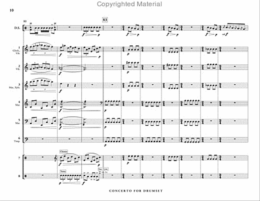Concerto for Drumset and Percussion Ensemble (score & parts) Percussion Ensemble scores gallery preview page 11
