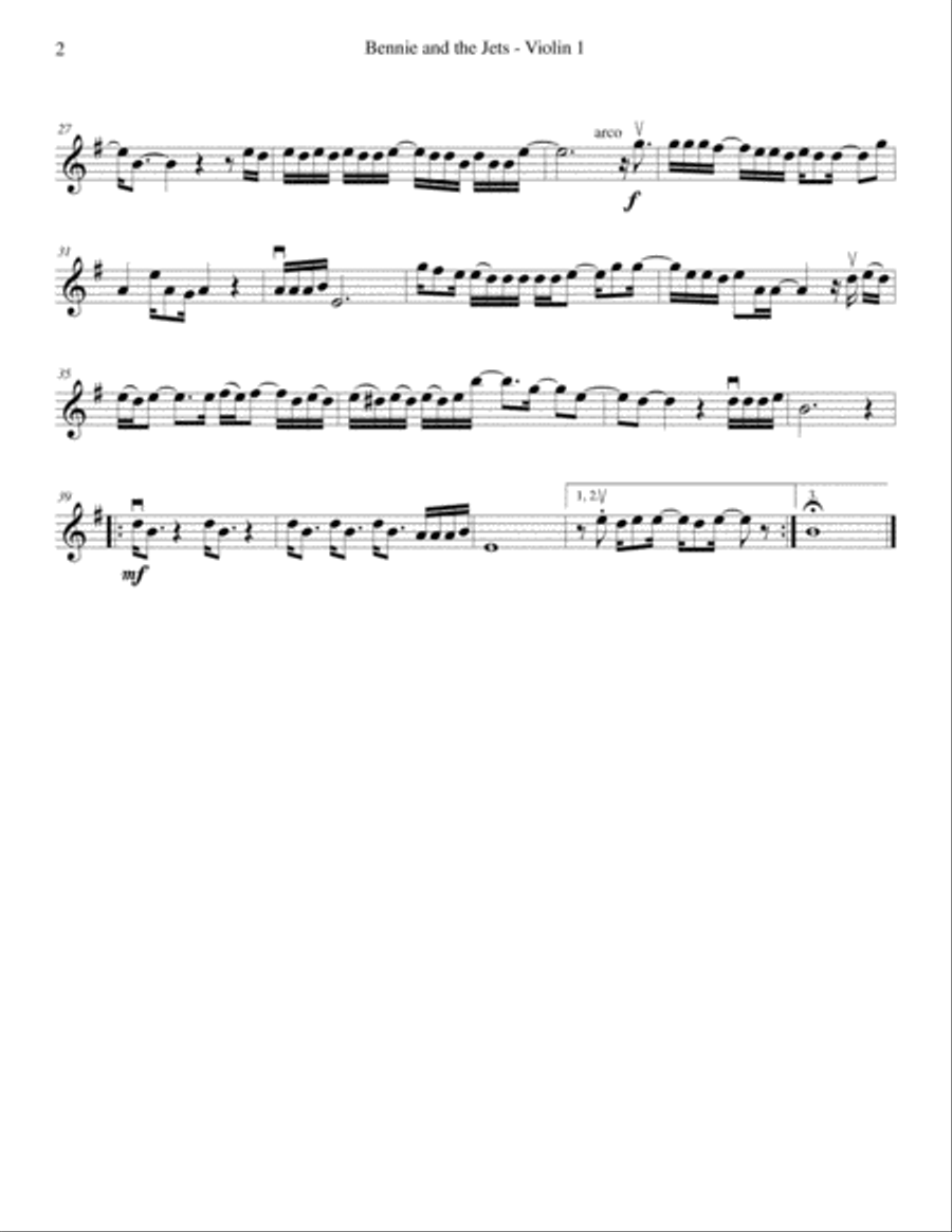 Bennie And The Jets String Quartet scores gallery preview page 2