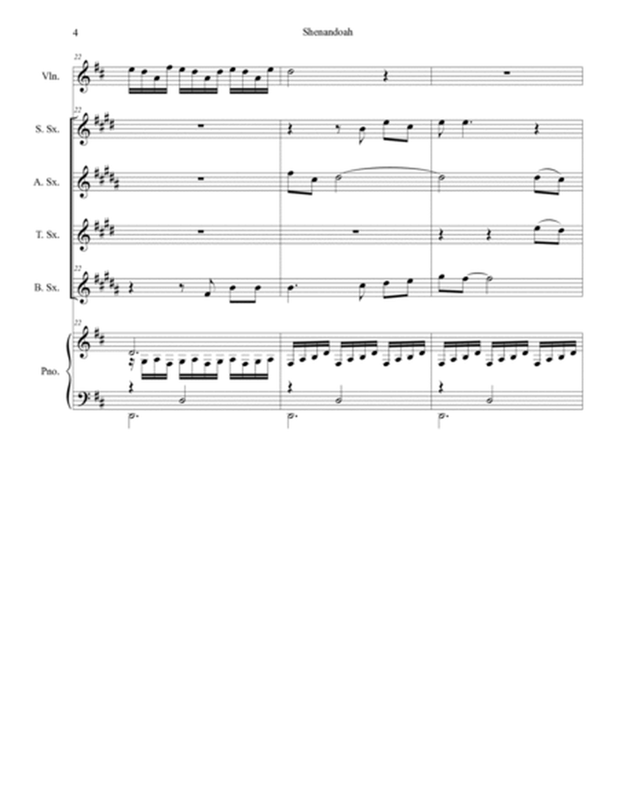 Shenandoah (for Saxophone Quartet and Piano) image number null