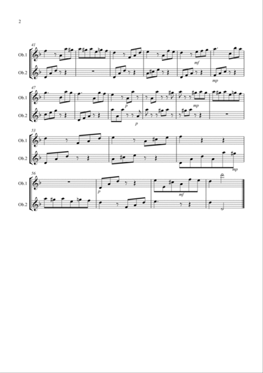 Fur Elise for Oboe Duet Woodwind Duet scores gallery preview page 2