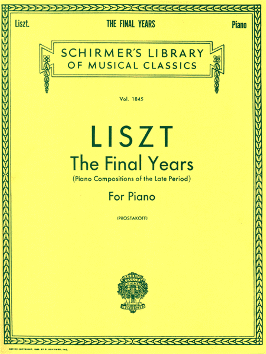 Liszt: The Final Years for Piano – Late Period Compositions Piano Solo scores gallery preview page 1