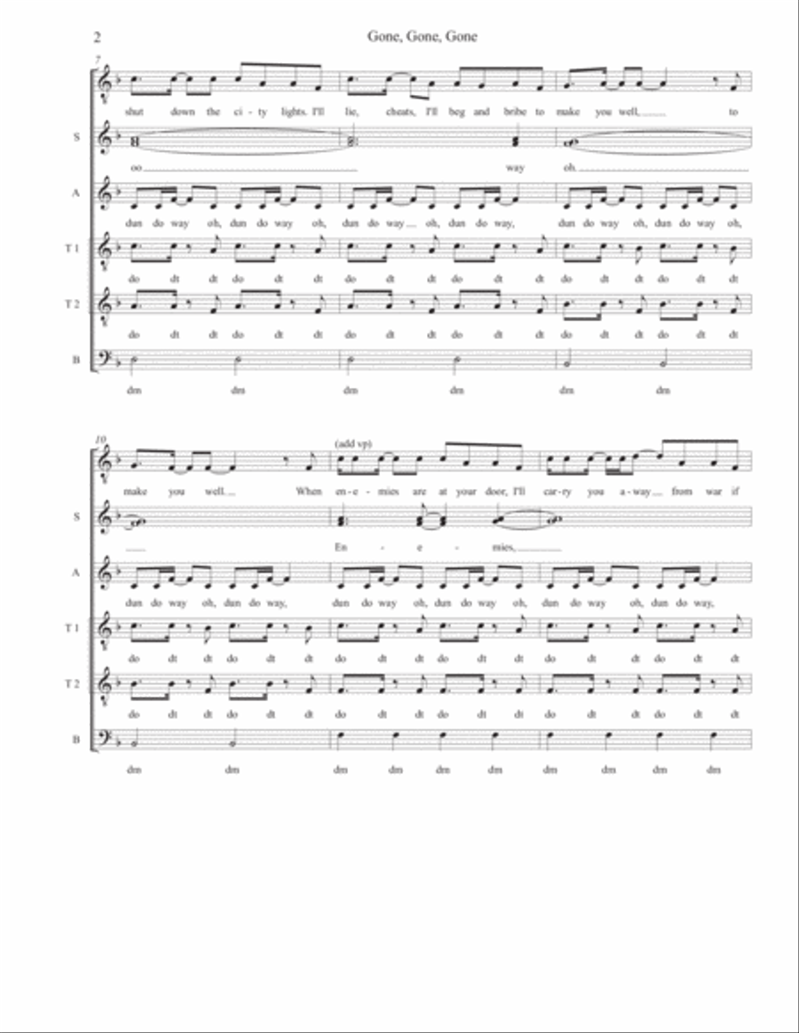 Gone, Gone, Gone Divisi scores gallery preview page 2