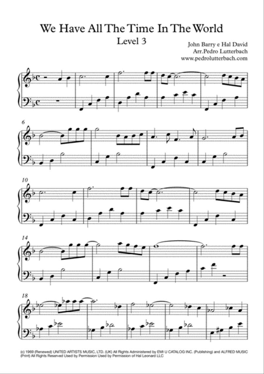 We Have All The Time In The World Small Ensemble scores gallery preview page 1