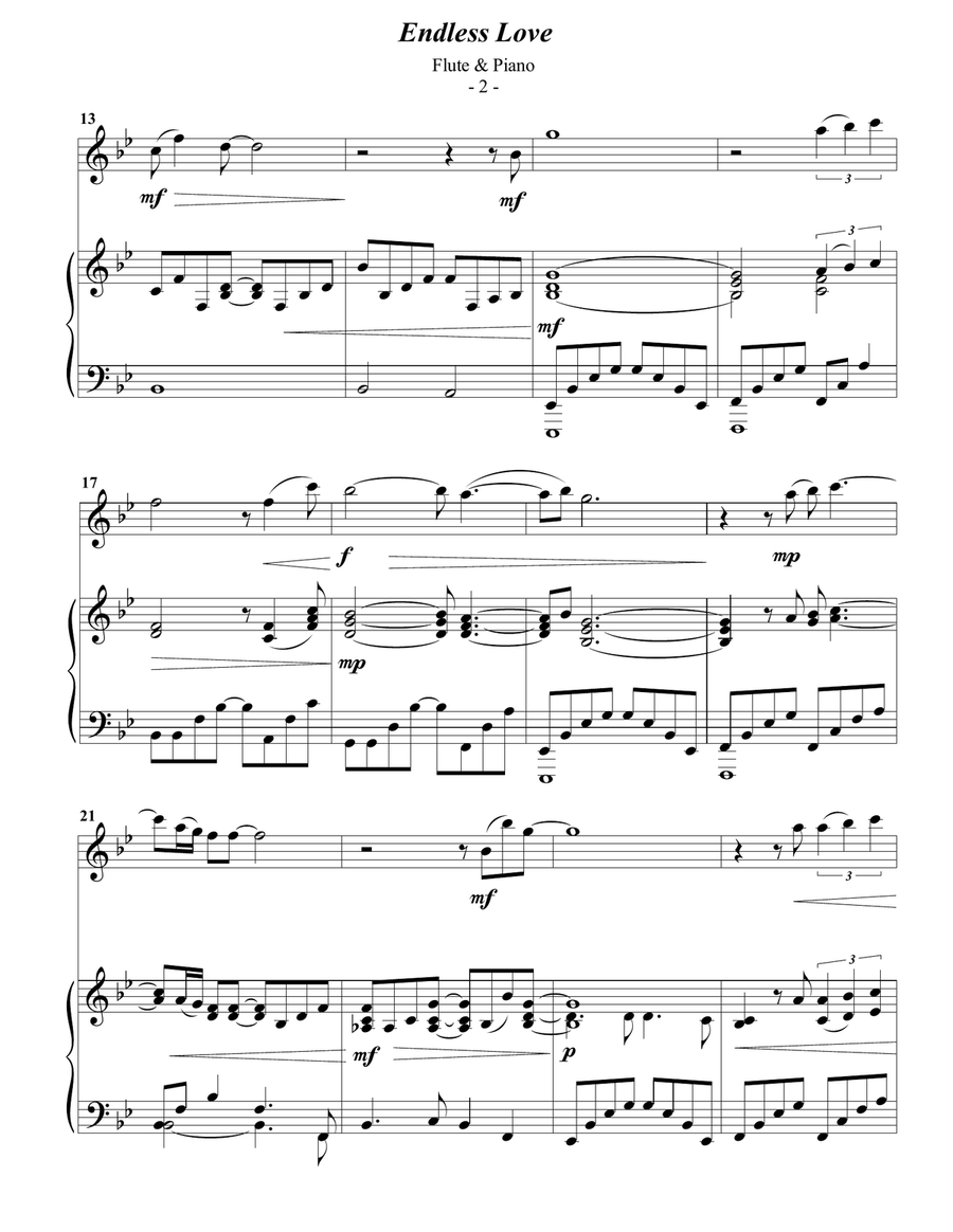 Endless Love Flute Solo scores gallery preview page 2