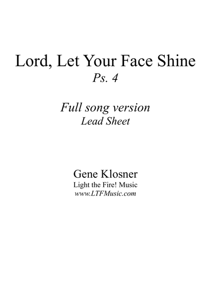 Lord, Let Your Face Shine (Ps. 4) [Lead Sheet]