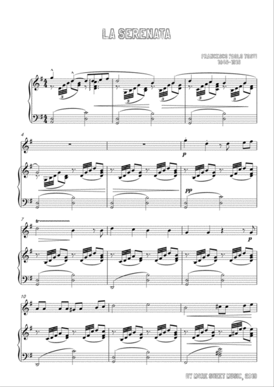 Tosti-La Serenata, for Violin and Piano Violin Solo scores gallery preview page 3