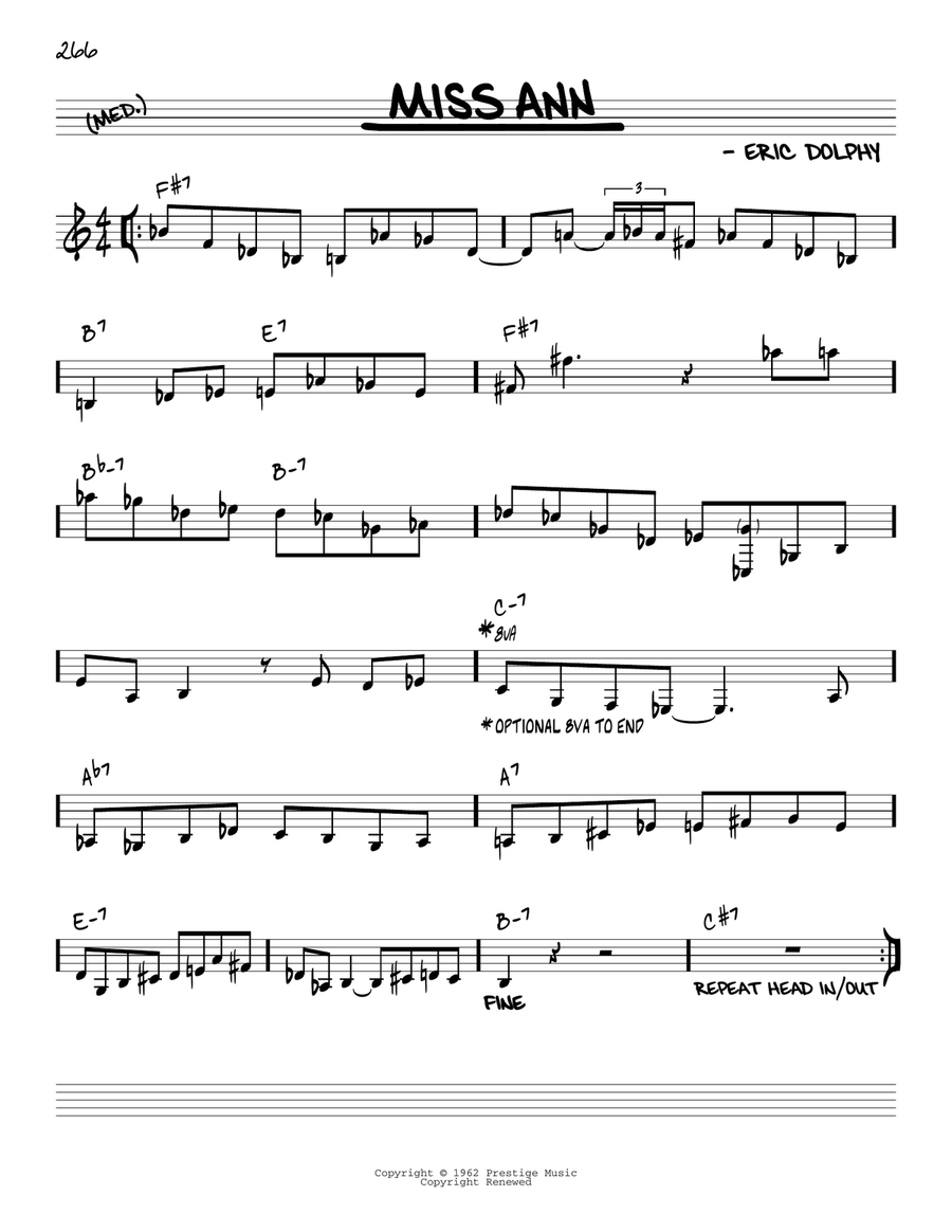 Miss Ann [Reharmonized version] (arr. Jack Grassel) Piano scores gallery preview page 1