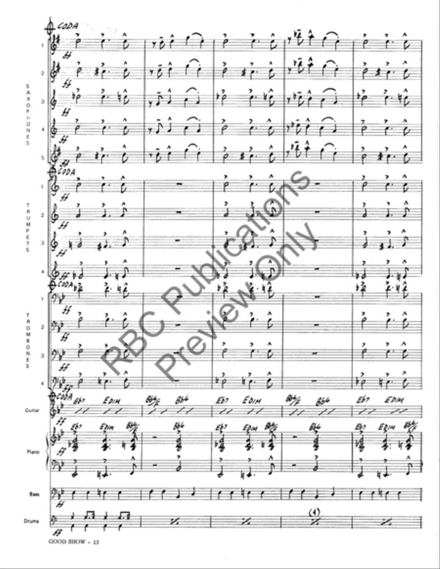 Good Show (Score) Jazz Ensemble scores gallery preview page 16