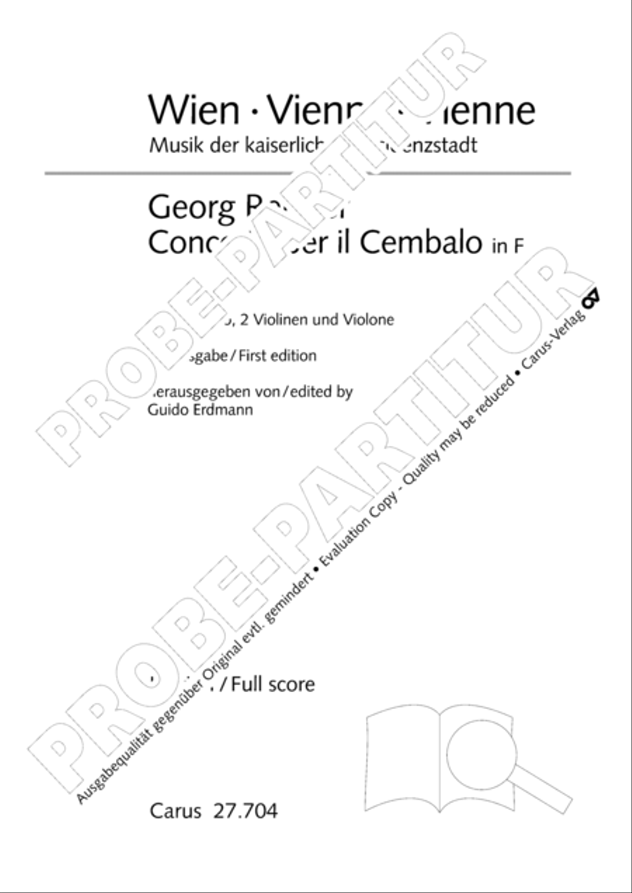 Concerto per il Clavi-Cembalo in F Violin scores gallery preview page 2
