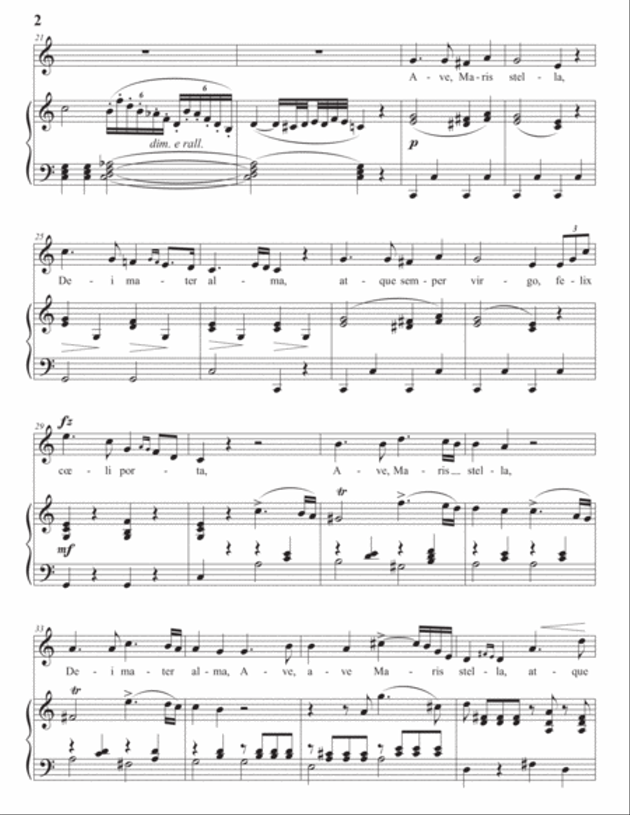 PROCH: Ave, Maris stella (transposed to C major) Voice scores gallery preview page 3