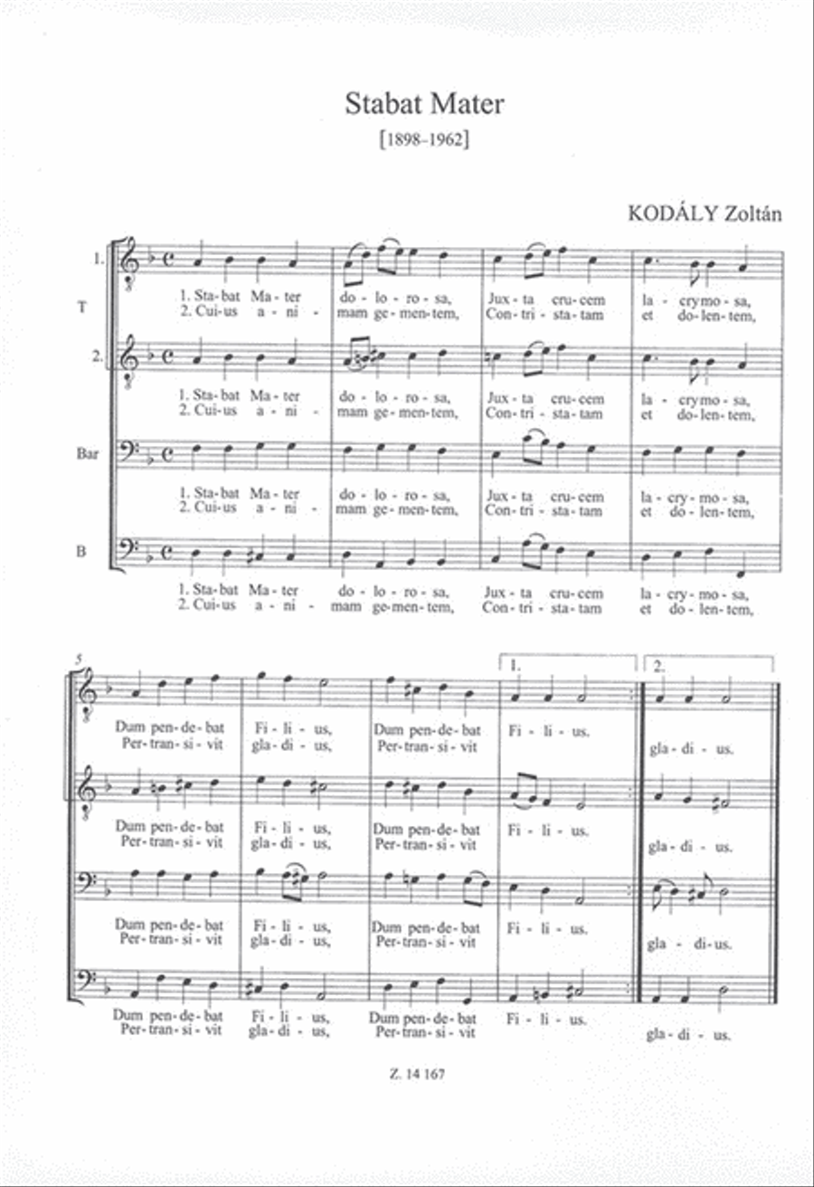Stabat Mater für Mannerchor - für gemischten Cho 4-Part scores gallery preview page 2