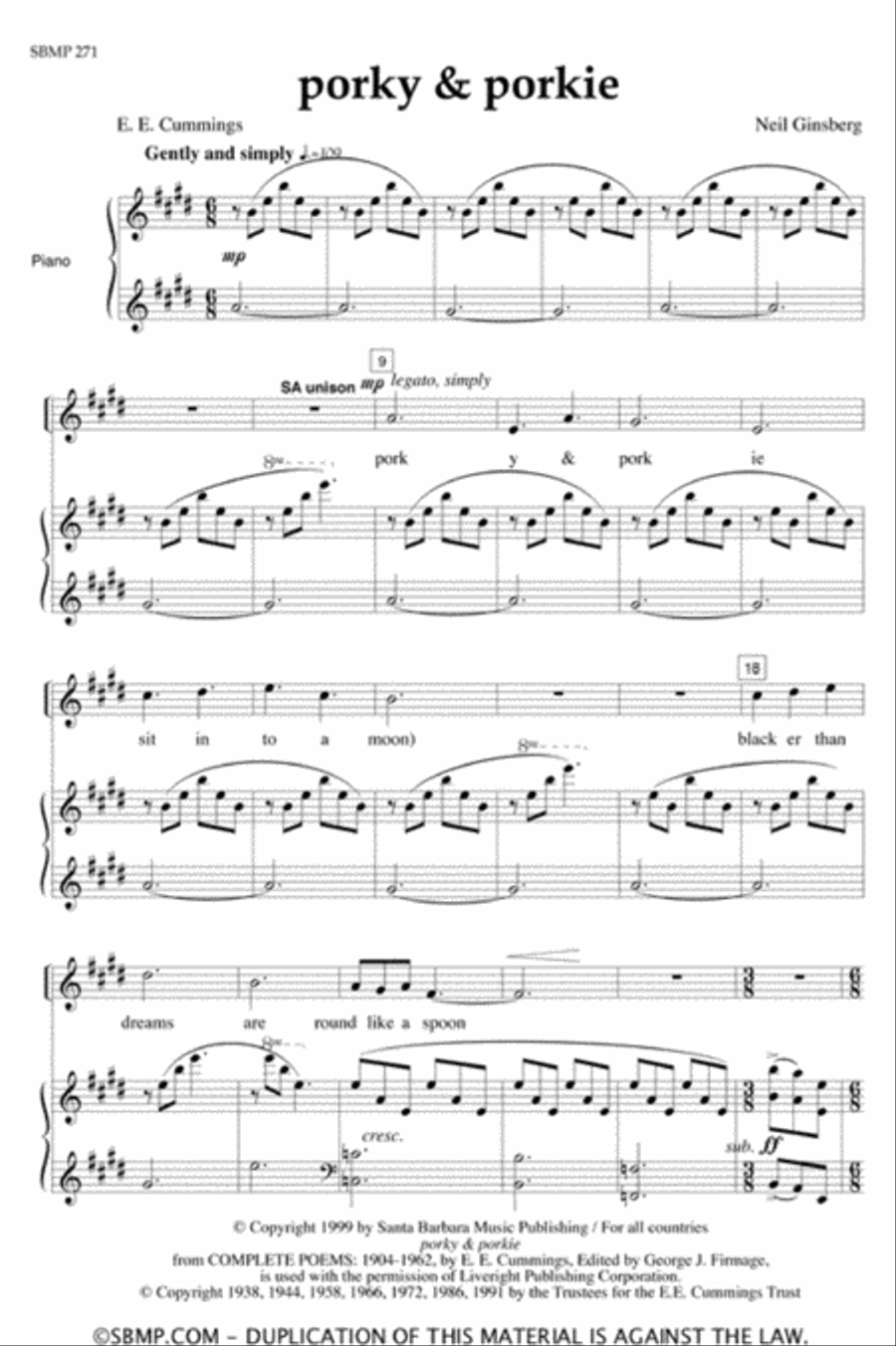 porky & porkie - SATB Octavo 4-Part scores gallery preview page 2