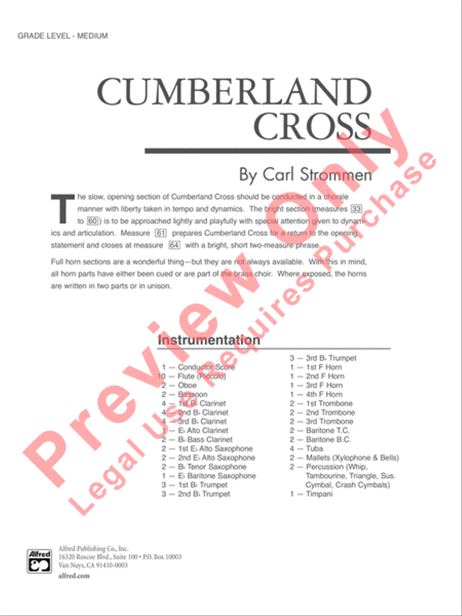 Cumberland Cross Concert Band scores gallery preview page 2