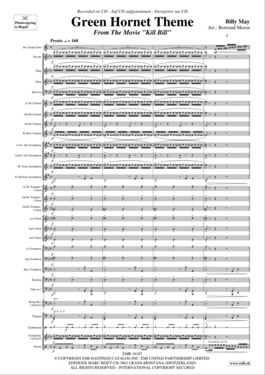 Green Hornet Theme Concert Band scores gallery preview page 5