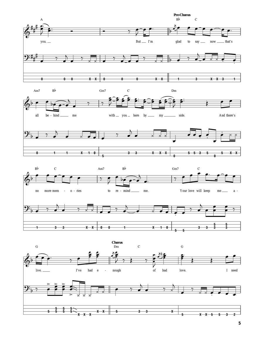 Bad Love Acoustic Guitar scores gallery preview page 5