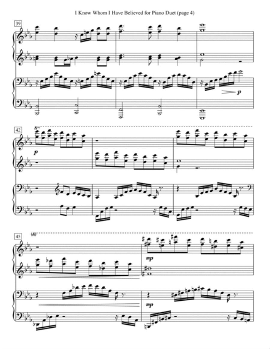 I Know Whom I Have Believed for Piano Duet 1 Piano, 4-Hands scores gallery preview page 4