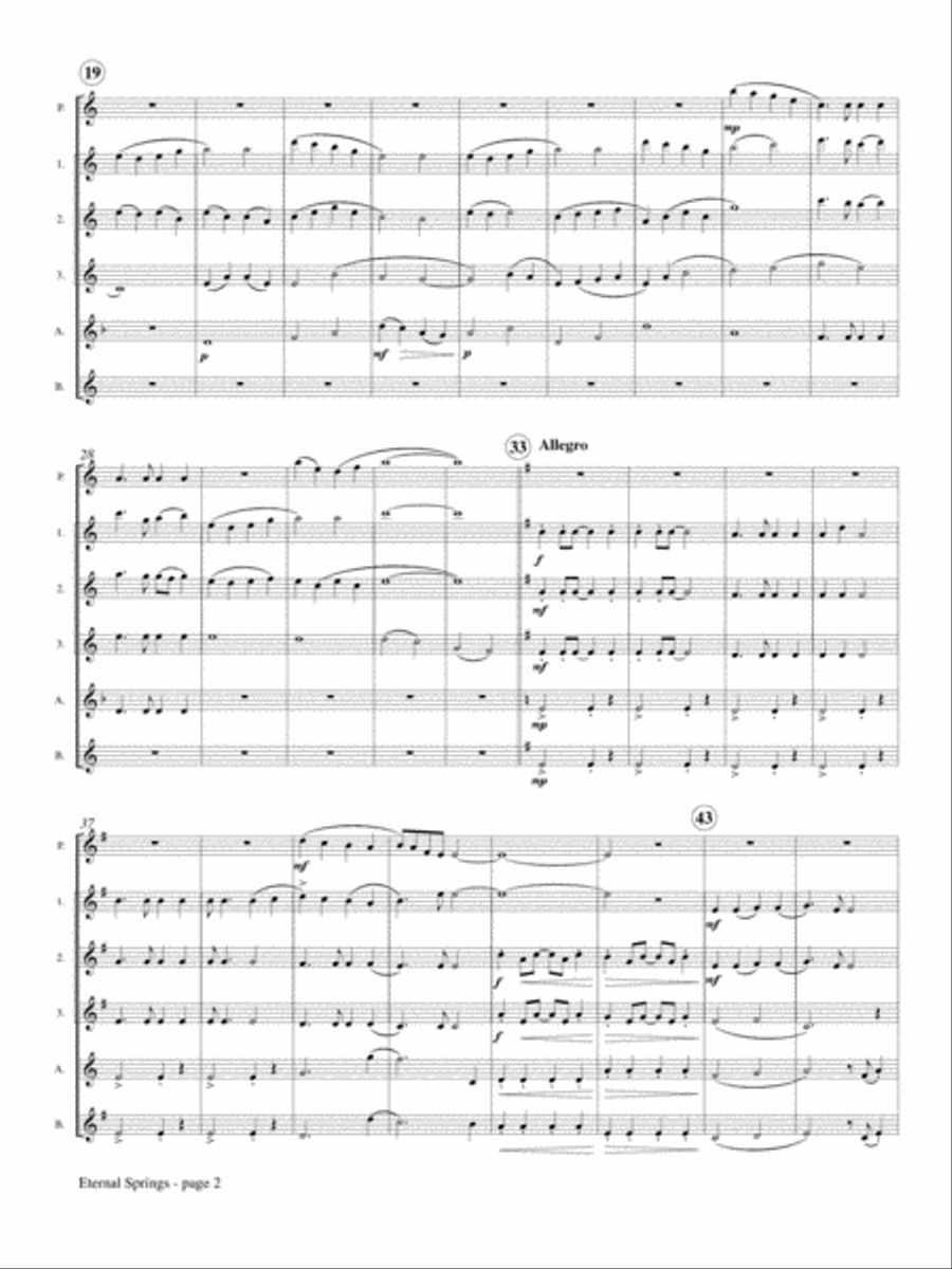 Eternal Springs for Flute Choir Flute Choir scores gallery preview page 3