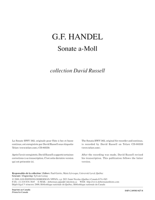 Book cover for Sonate op. 1 no. 4, HWV 362