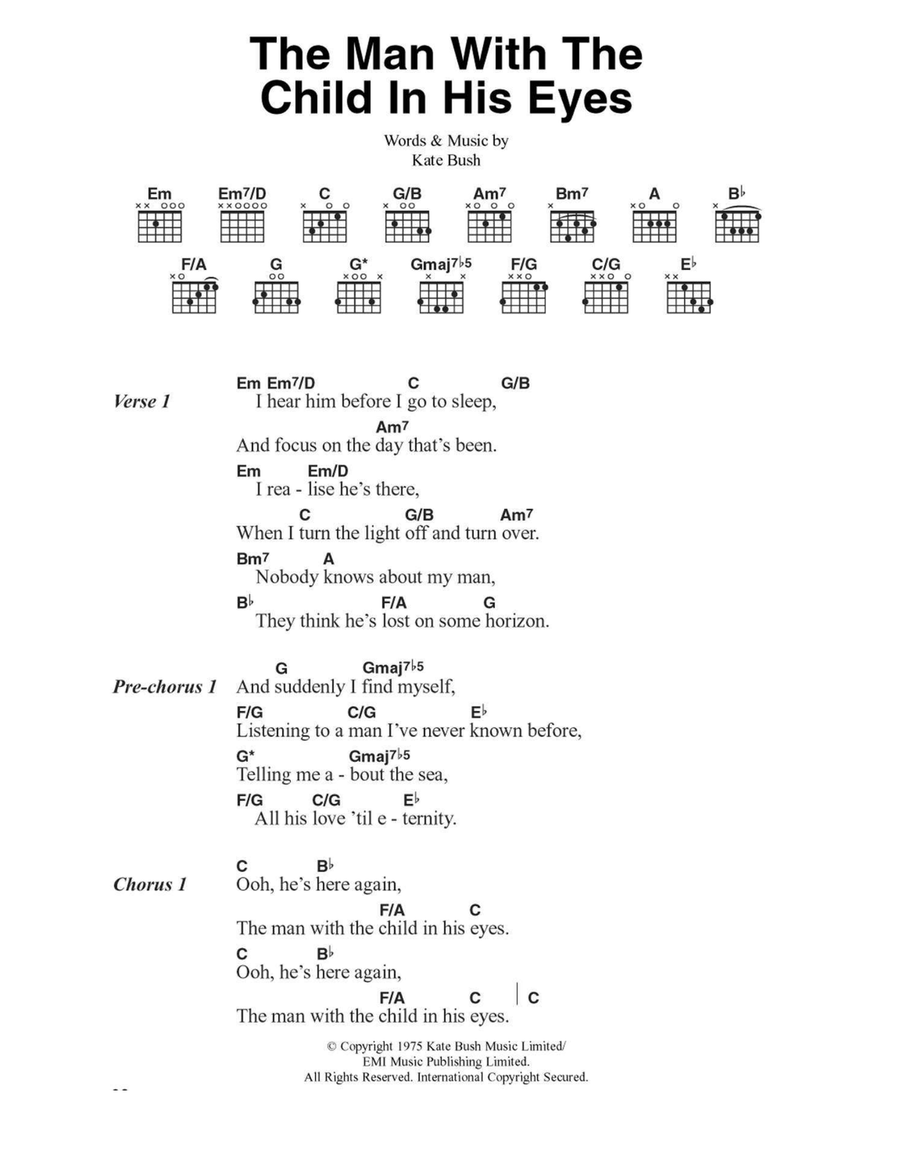 The Man With The Child In His Eyes Acoustic Guitar scores gallery preview page 1