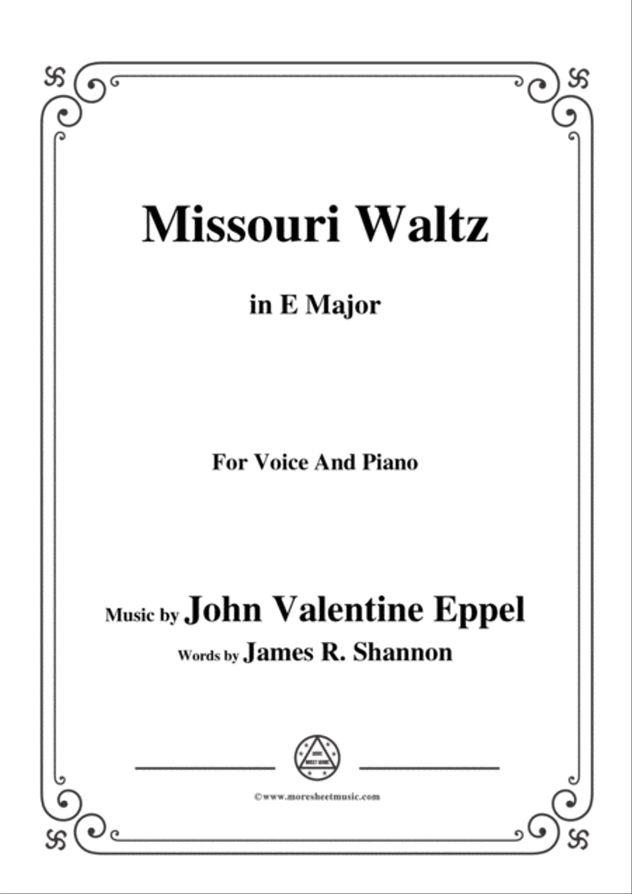 John Valentine Eppel-Missouri Waltz,in E Major,for Voice and Piano Voice Solo scores gallery preview page 1