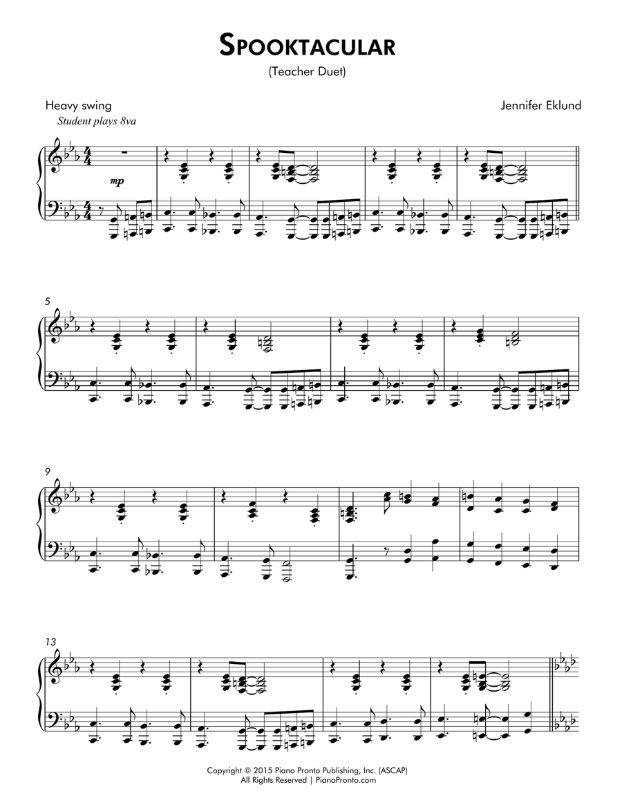 Spooktacular (Beginner Solo with Teacher Duet) Piano Method scores gallery preview page 2