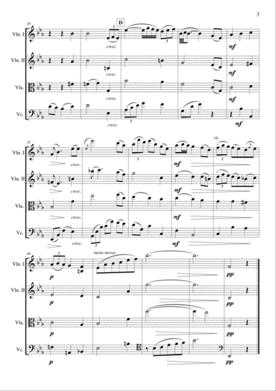 Brahms' Lullaby Brahms' Lullaby String Quartet scores gallery preview page 3