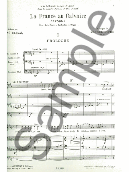 Dupre France Au Calvaire Op 49 Choir & Organ Book