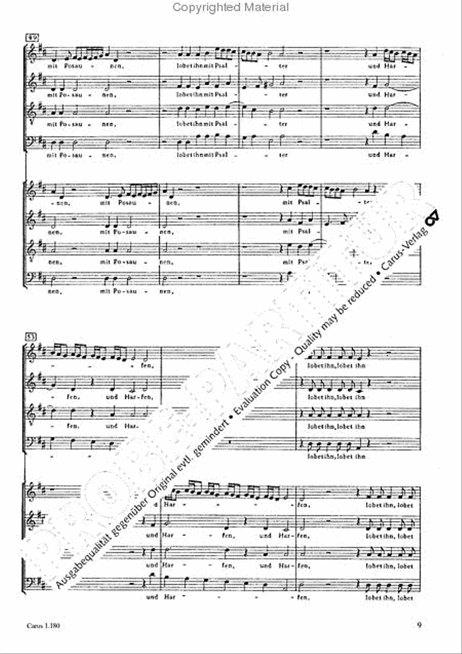 Lobet den Herren in seinem Heiligtum 4-Part scores gallery preview page 10