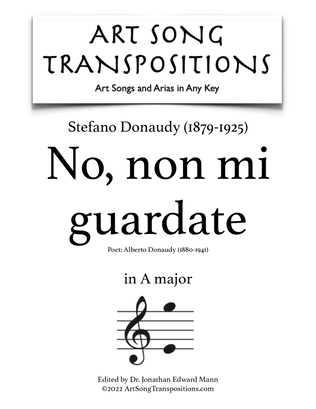 DONAUDY: No, non mi guardate (transposed to A major)