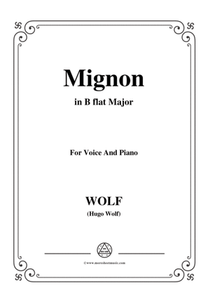 Book cover for Wolf-Mignon in B flat Major,for Voice and Piano