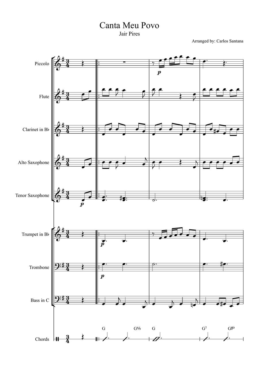 Canta Meu Povo Canta Meu Povo Marching Band scores gallery preview page 1