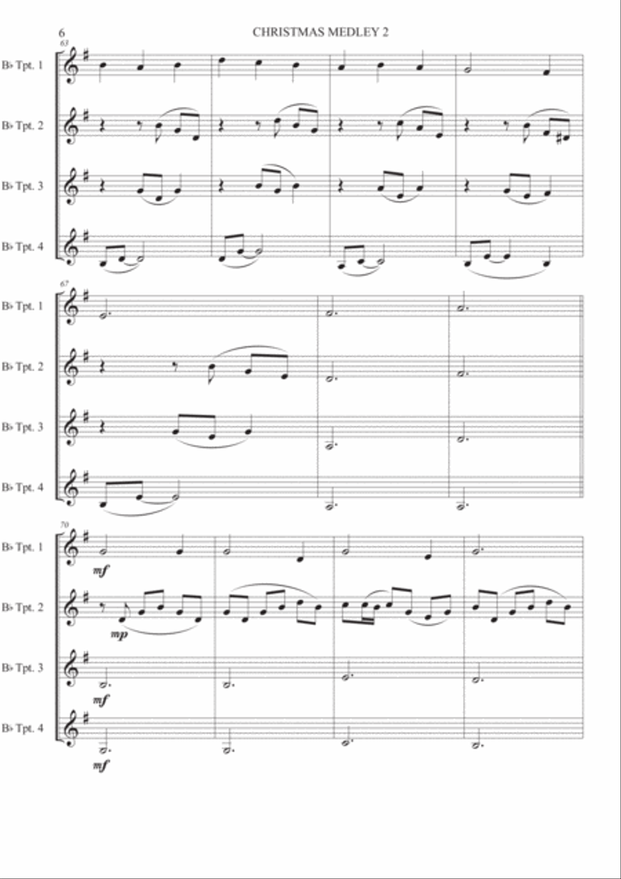 A Christmas Medley 2 - Trumpet Quartet Brass Ensemble scores gallery preview page 6
