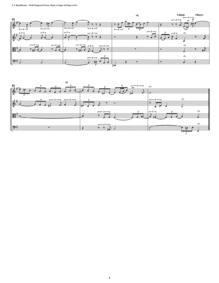 Fugue 10 from Well-Tempered Clavier, Book 2 (String Quartet) image number null
