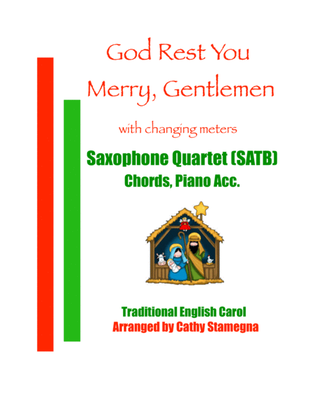 God Rest You Merry, Gentlemen (Saxophone Quartet: SATB) (Chords, Piano Acc.)