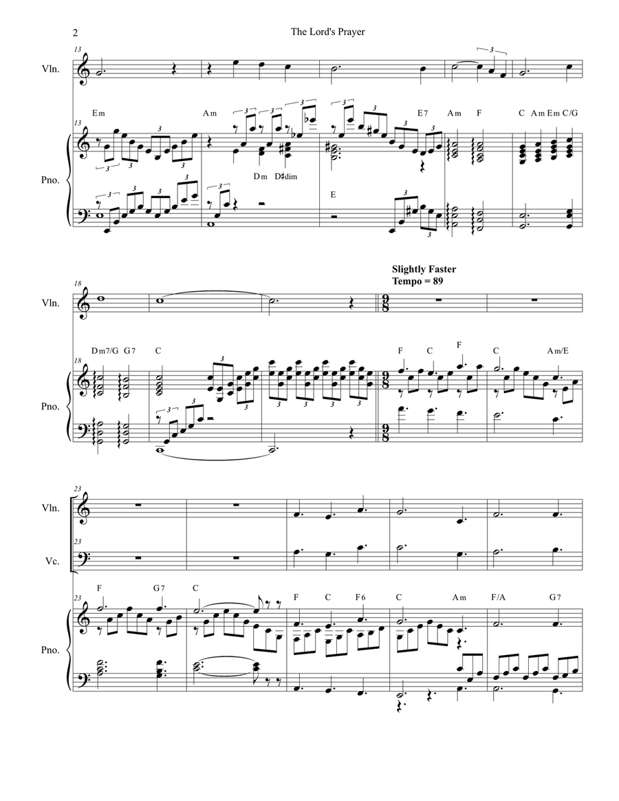 The Lord's Prayer The Lord's Prayer Piano Trio scores gallery preview page 2