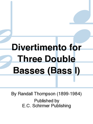 Book cover for Divertimento for Three Double Basses (Bass I)