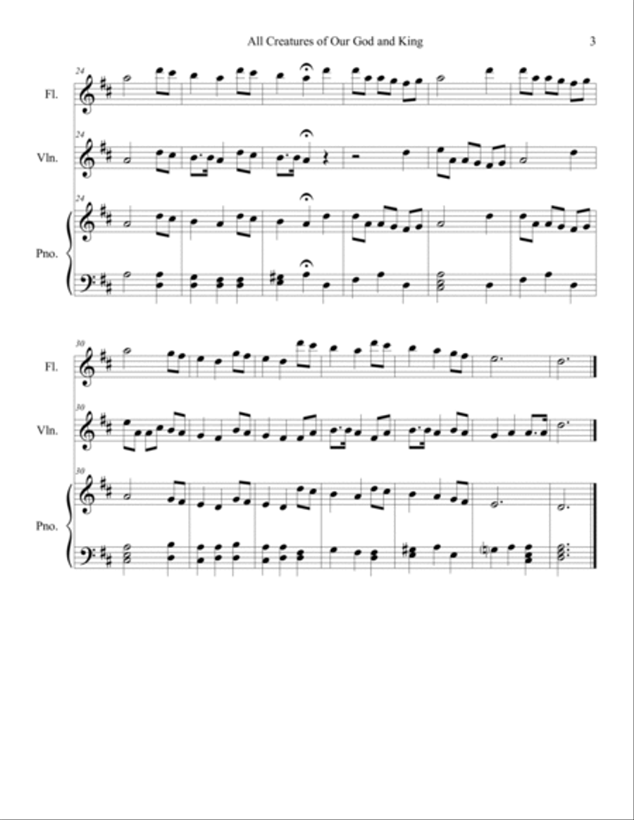All Creatures of Our God and King Chamber Music scores gallery preview page 3
