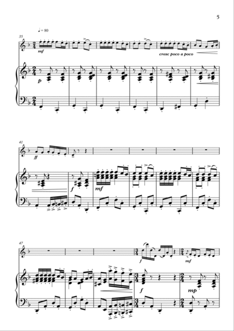 Andante For Solo Violin and Strings (Violin and Piano Arrangement)