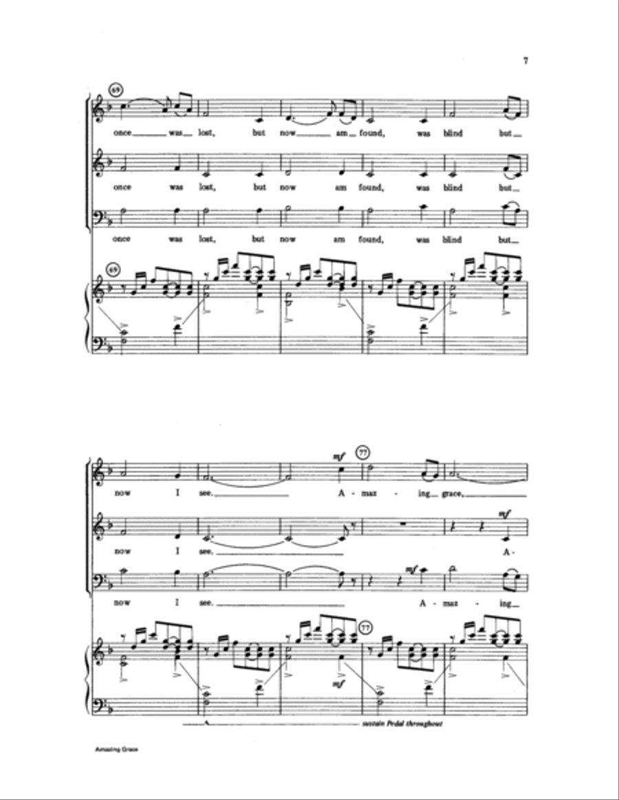 Amazing Grace 3-Part scores gallery preview page 7