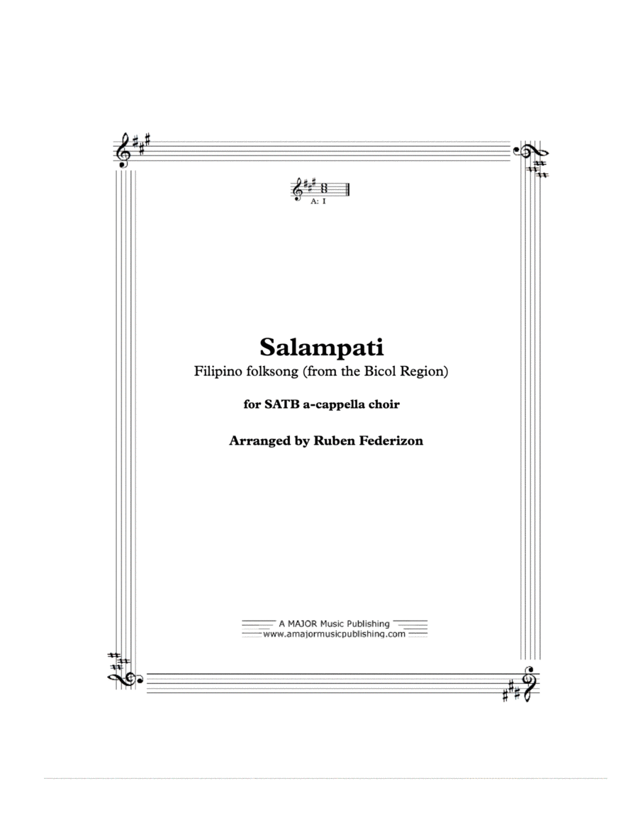 Salampati (Filipino folksong from the Bicol Region) Divisi scores gallery preview page 1