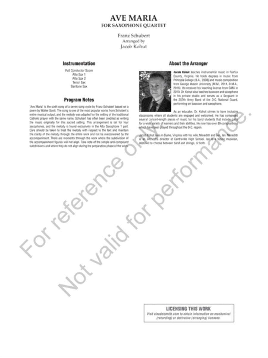 Ave Maria Saxophone scores gallery preview page 3