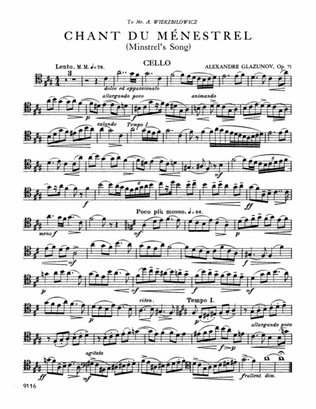 Book cover for Glazunov: Chant du Ménestrel, Op. 71